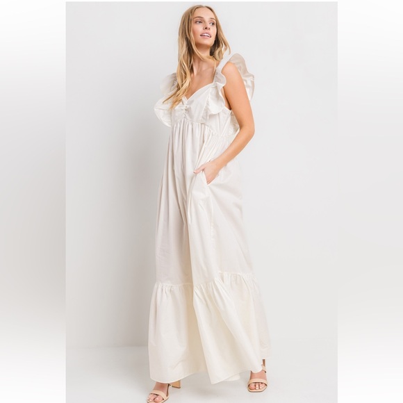 31 Fabulous Solid Poplin Tiered Maxi Dress - Picture 5 of 6